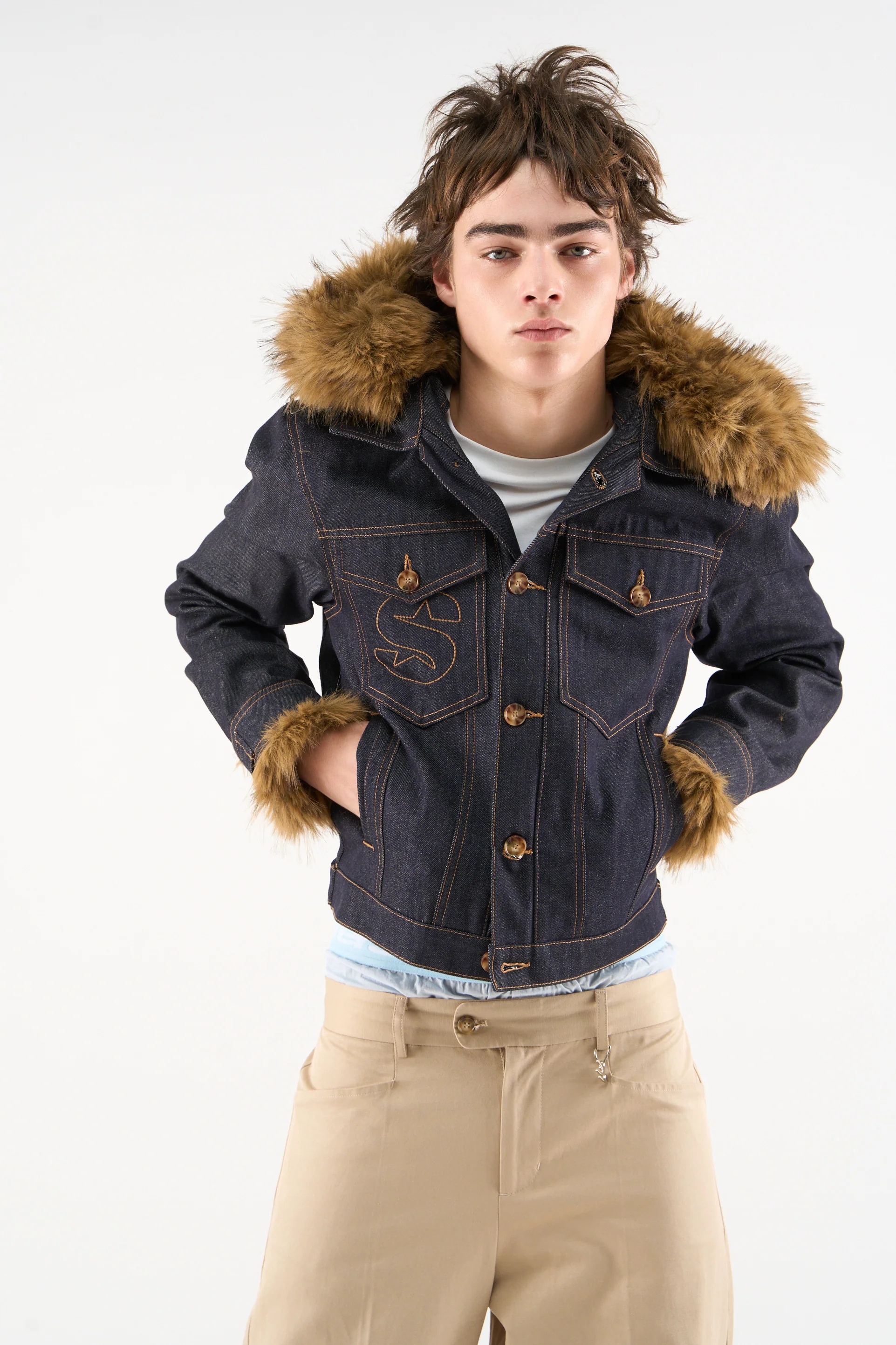 Harper Dark Blue Denim Jacket - Image 5